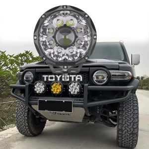7 Inch Round Laser Light Off Road LED Spotlight 4×4 Work Light Bumper 4WD SUV Driving Light