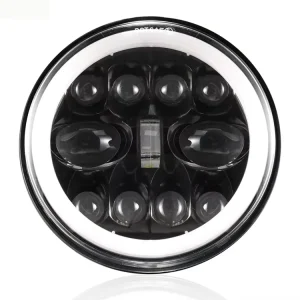 7 Inch Round Motorcycle Headlight 45W Yellow Signal Turn Light Angel Eye DRL General Motors LED Light System