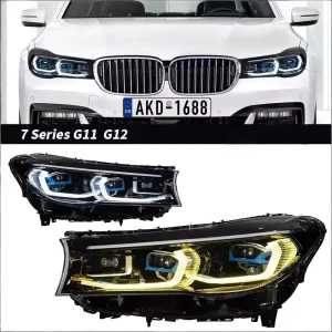 7 Series G11 G12 12V 55W No-Bumper-Change Golden Eye LED Headlights Modification