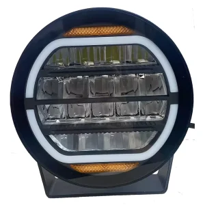 7 in 100W Round Auto LED Driving Lights 12V 24V with Amber DRL Halo Car Auxiliary Work Light for Heavy Duty Truck Offroad Mining