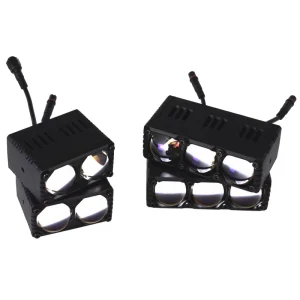 70W 140W Auxiliary Spot Spotlight High Low Beam Dual Color Fog Light Projector Lens Mini Motorcycle Driving Lights for Car