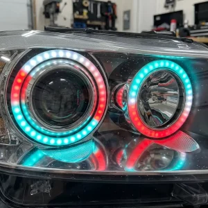 70mm 80mm Plastic LED Ring Halo Fog Light Accessory for Cars 5V/12V RGB Flow Chasing Angel Eyes DRL Brake Headlight