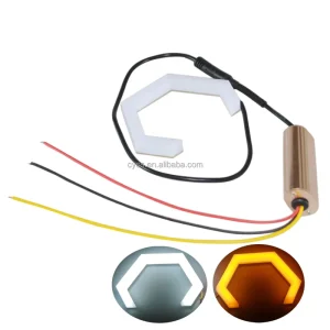 70mm 86mm 90mm 106mm 80mm Cotton White Yellow Light Tuning Headlight Hex Angel Eyes LED Halo Rings Switchback Turn Signal Light