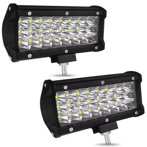 72W 7inch 6000lm Black 6000K Car Work Light 27LED Waterproof Off Road LED Lighting Three Rows Bar Auto Exterior Lighting