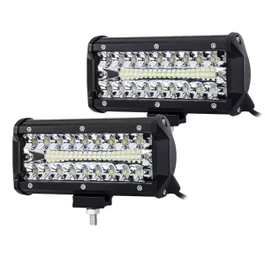 7Inch 120W 12-28V DC 4X4 Offroad SUV Truck LED Light Bar IP67 Waterproof Diecast Aluminum Housing 6000K White 3000K