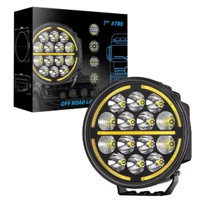7R02 7 Inch Round 60W 24V LED Work Light High Beam for Truck Off road Retrofit Upgrade with Warranty