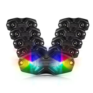 8 PCS 8 Pods 4×4 Off Road MultiColor Waterproof APP Control Music Mode Underglow LED RGBW Rock Lights