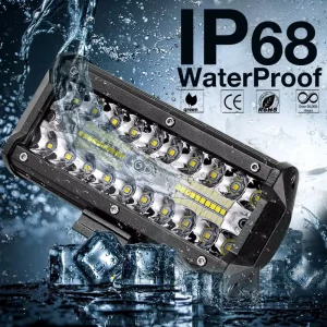 800W LED Work Light Bar 7 Inch Three Rows Off Road Vehicle Light for Cars Trucks Car Light Accessories