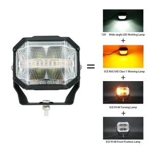 80W 12-24 Volt 6 Inch Flood Beam 6000K LED Working Light 8000LM Offroad Light for Car SUV Tractor