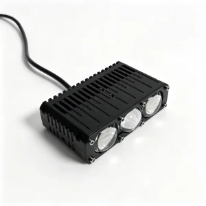 80W 12V Dual Color LED Motorcycle Driving Light 3 Lens Off Road Spotlight in White and Yellow Blue Light Color