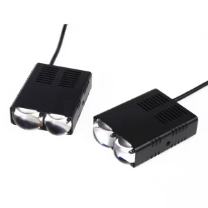 80W for T2 Front Blue Lens Mini Driving Light Car LED Headlights Dual Color Fog Driving Lights 8000LM IP68 Motorcycle Lighting