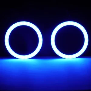 80mm Sk6812 RGB Colorshift LED Angel Eye Headlight Phone App Control 1 Pair