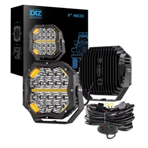 8C01 12 24V 159W High Brightness 8 Inch Cube LED Pods Amber Backlight Off Road Driving Retrofit Upgrade New Fog Lights