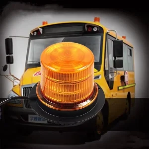 9 32V Rotating LED School Bus Amber Beacon Light with Multi Flashing Patterns