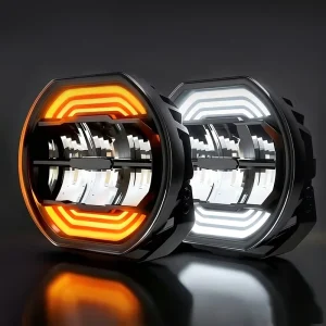 9/7 Inch LED Offroad Work Light Dual Color DRL Emark 12V 24V Amber LED Round Driving Light For 4×4 Offroad Vehicle Truck ATV UTV