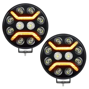 9英寸卡车 DRL LED日间行车雾灯 12V 24V LED车顶雾灯 越野车雾灯 适用于吉普牧马人JK车头灯