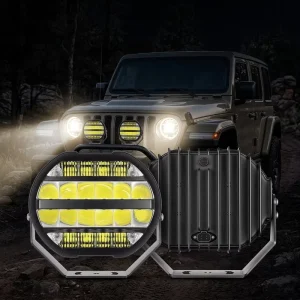 9 Inch 100W 12V/24V LED Offroad Light 5 Modes IP67 Waterproof 10000 Lumens Driving Work Light for Truck Offroad