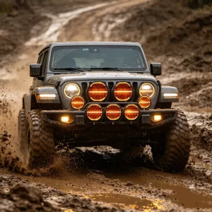 9 Inch 150W LED Auxiliary Driving Light Round Offroad LED Lights For 4×4 Truck SUV Amber White Beam