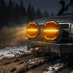 9 Inch 150W LED Off Road Driving Lights Amber Car Auto Lights Round Auxiliary Light for 4×4 Truck