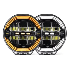 9 Inch Car Truck LED Work Light High Power Dynamic Amber DRL Spotlight No Dazzling 12V 24V Offroad for Driving