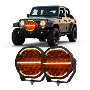9 Inch LED Driving Lights 150W 12000LM 1200M Combo Beam Amber DRL for F150 Raptor 4Runner Land Cruiser Bumper Fog Light