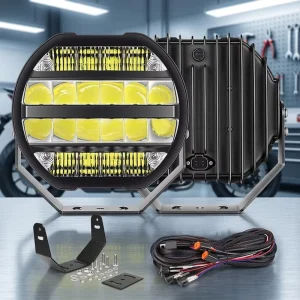 9 Inch LED Round Driving Spot Light 100W 12V 24V Offroad Work Light 5 Lighting Modes IP67 Waterproof 10000 Lumens Truck SUV ATV