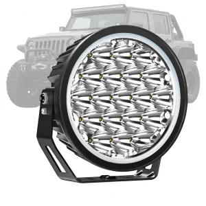 9 Inch Round LED Driving Lights 12V 24V Waterproof Offroad Auxiliary Work Light for SUV Truck Jeep 4×4