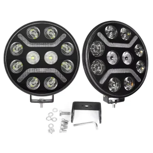 9 Inch Truck LED Lamp LED Off Road Lights High Bright with DRL Work Light for Truck Tractor Excavator Car Roof Fog Lamp 12V 24V