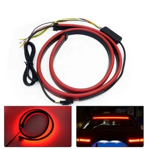 90/100cm Car Rear Third Brake Light LED Decorative Strip Bar High Mount Sequential Stop Turn Signal Running Flexible Lamp 12V