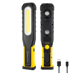 900 Lumen Slim Rechargeable LED Work Light Magnetic Base Workshop Car Repair Outdoor Camping Emergency Light IP44 Rated Dimmable