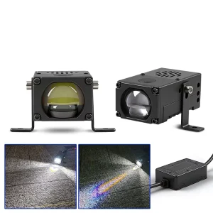 90W LED Projector Lens Headlight Mini Driving Light with Cooling Fan Fog Lamp Bumper Grille Work Light Auxiliary Lamp for Car