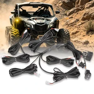 90W Turn Signal LED Wiring Harness with Relay and Switch for Automotive for Polaris Ranger UTV SXS ATV RZR