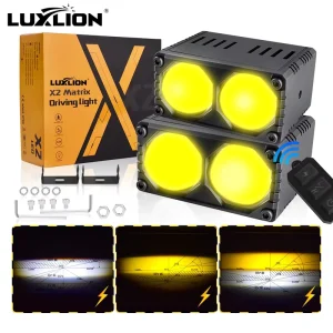 90W X2Plus White Yellow Dual Color Offroad Work Light Driving Lights for Motorcycle Vehicle Accessories Car Light