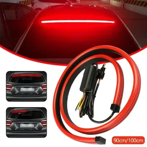 90cm 1M Multiple Modes LED Strip Lighting 12V Additional Rear Tail Warning Car Third Brake Light Flexible High Mount Stop Lamp