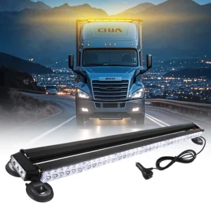 96cm 4-Side Automotive 78W LED Rooftop Strobe Warning Light Bar IP65 Waterproof Magnetic Mount 12V-24V Truck Pickup
