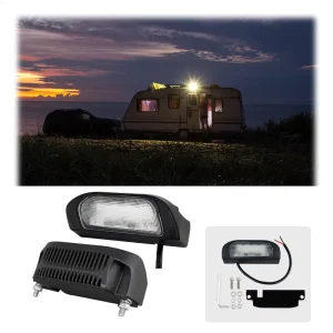 9W 5 Inch White Amber LED Work Light for RV Caravan Trailer Shockproof Led RV Exterior Lights