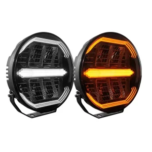 9in LED Driving Auxiliary Light Amber White Dynamic Position Light Truck Car Accessories