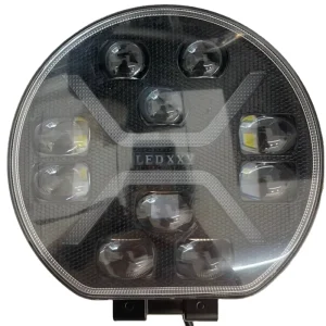 9inch 12-36V 90W Round White Auxiliary LED Driving Light With Amber DRL Flash Strobe Signal for 4X4 Truck SUV Offroad Vehicle