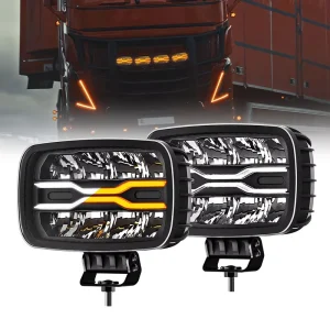 9inch Auxiliary LED 8400LM Heavy Duty Truck SUV 24V Chasing Signal Position Flowing Auto Exterior Lighting