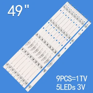 9pcs/set LED TV Backlight Strip 49 Inch LED49D05A-ZC23AG-11 30349005212 Light Bar 3V 2W