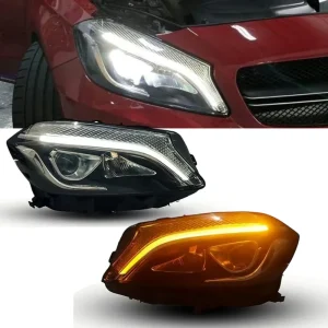 A-Class A45 A180 A200 W176 X176 Upgrade Headlights LED Head Lamp Dual Projector Lens Accessories Modified for Benz