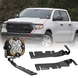 A Pillar Light Mount Brackets for Dodge Ram 1500 2500 3500 Cowl Ditch Pod Light Holder Offroad Accessories