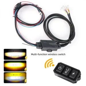 A05 Wiring Harness Remote Control Multifunctional Operated Control Cable for Moto Modified Auxiliary Lighting 3 Lens