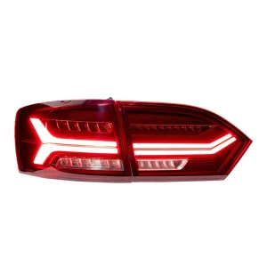 A6L Style Full LED Tail Light Assembly 12V for VW Jetta MK6 Sagitar Sequential Turn Signal Brake Plug & Play