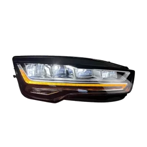 A7 Car Fitment Headlight Assembly Upgrade High Spec Fishbone Daytime Running Lights Sequential Turn LED