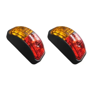 ABS 2 LED Amber Red Dual Color Side Marker Tail Light Turn Signal Waterproof Lamp
