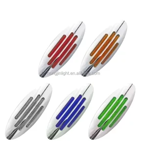 ABS 24LED Oval Chrome Amber Red LED Truck Trailer Bus Side Marker Clearance Lamp