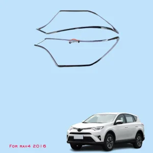ABS Chrome Tuning Garnish Front Light Cover Kit for Toyota RAV4 Body Kits Accessory Upgrade