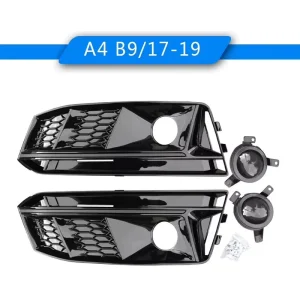ABS Fog Light Black Frame Cover for Audi A4 S4 S line 2017-2019 with ACC