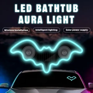 ABS Solar Wireless LED Car Night Safety Flashing Light Monochrome Single Color Bat Shaped Sensor Light